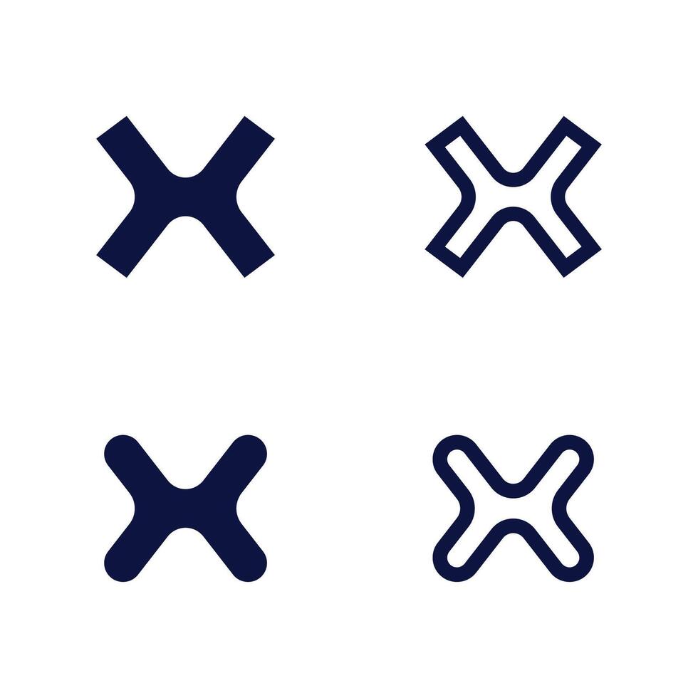 Professional Business Logo Design with Creative X Letter Concept vector