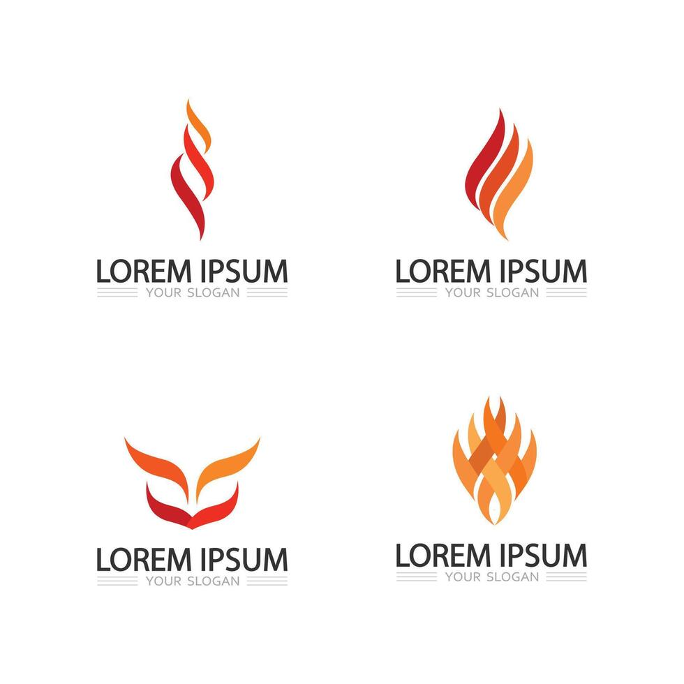 Abstract fire flame logo design with modern style for microstock icons vector