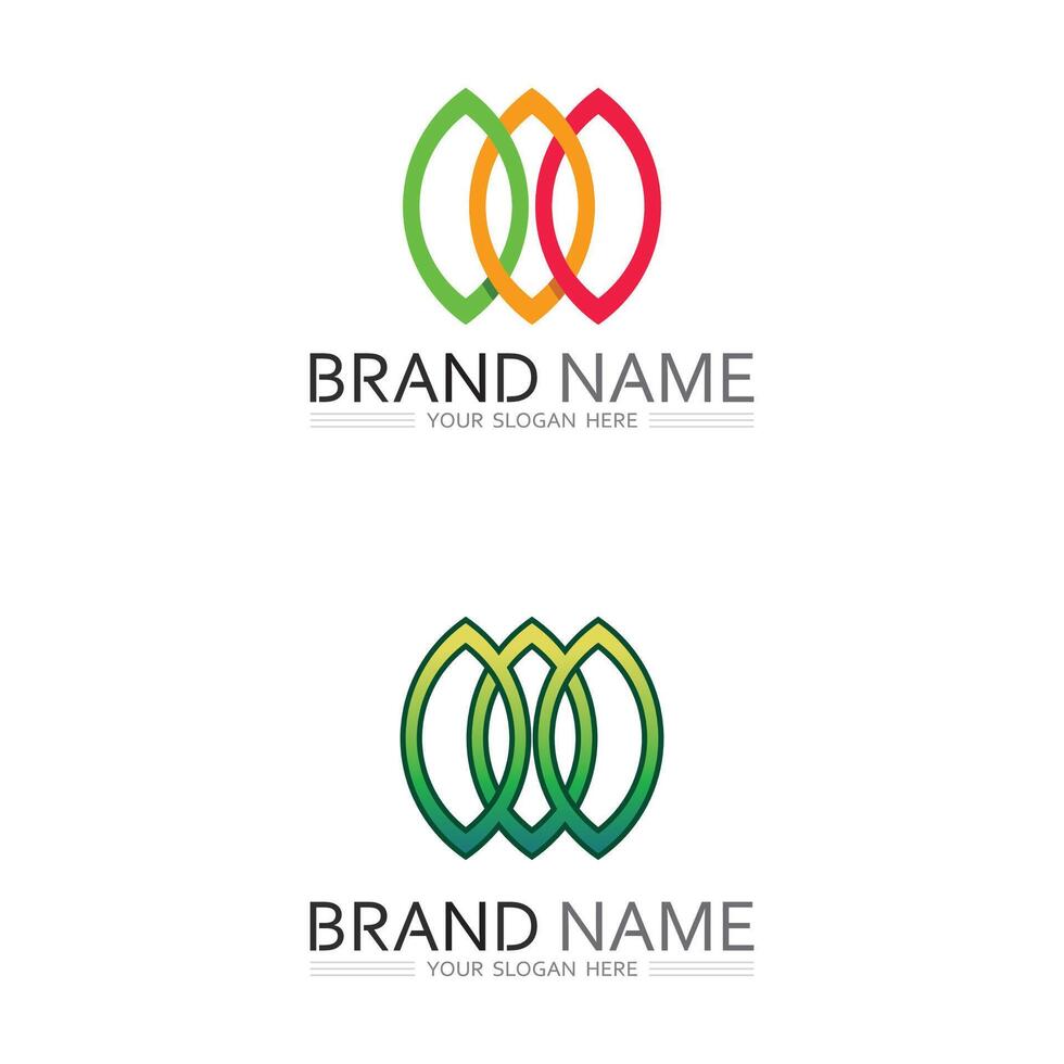 Botanical Nature Logo with Leaf Symbol for Eco Farm and Organic Brand vector