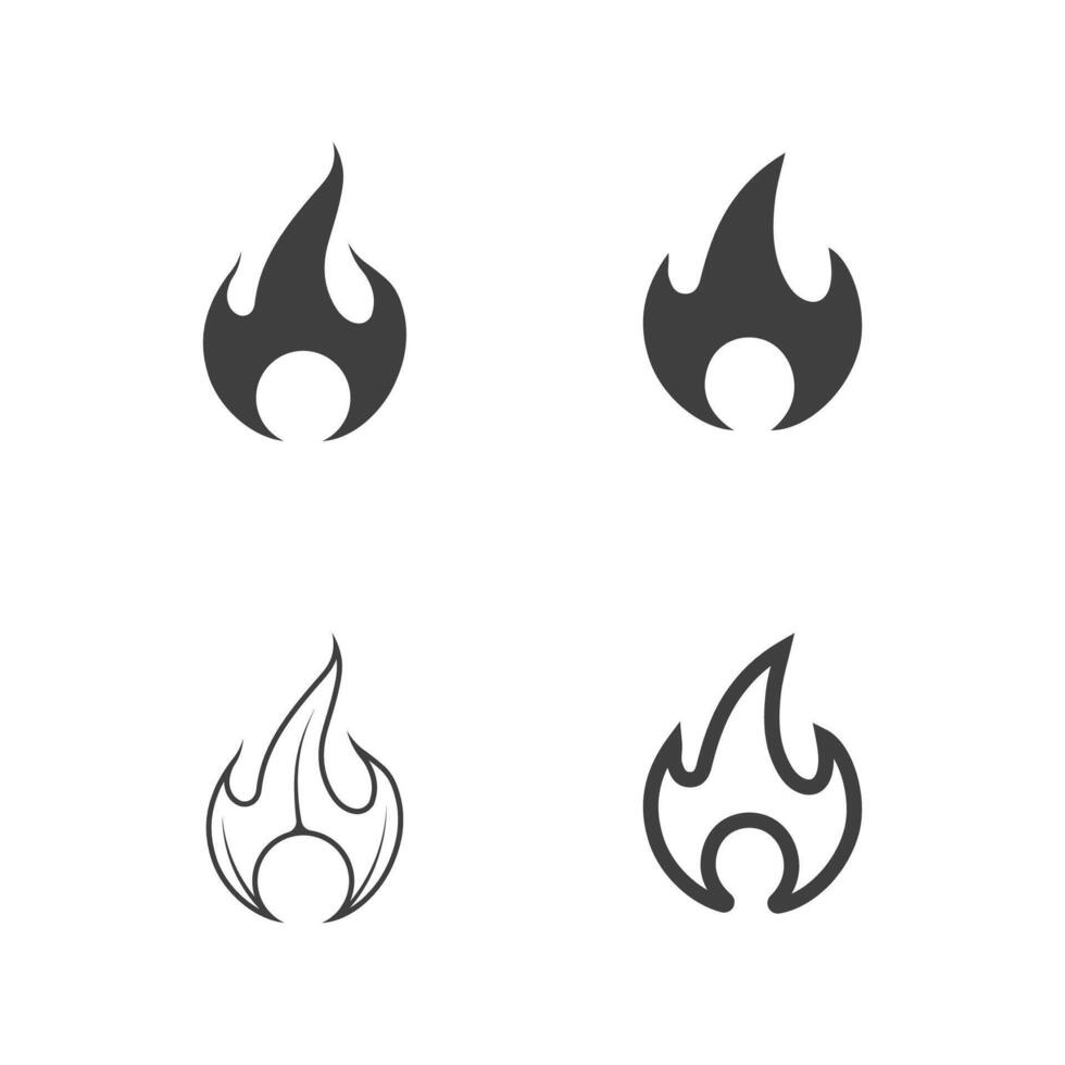 Burn logo design with fire flames and minimalistic modern logo style vector