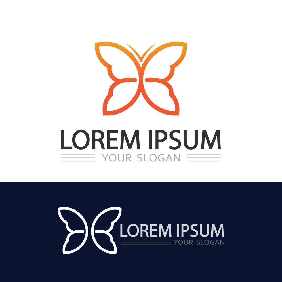 Colorful butterfly logo symbolizing freedom transformation and natural beauty vector
