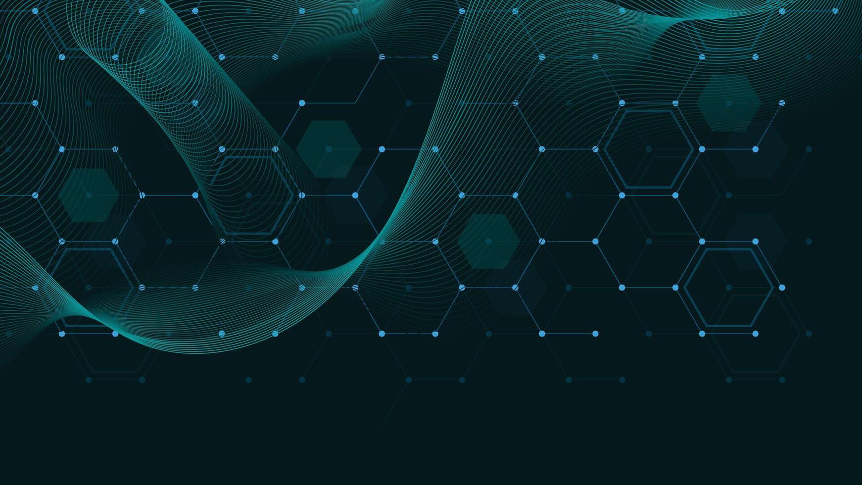 Abstract hexagonal pattern with flowing lines vector