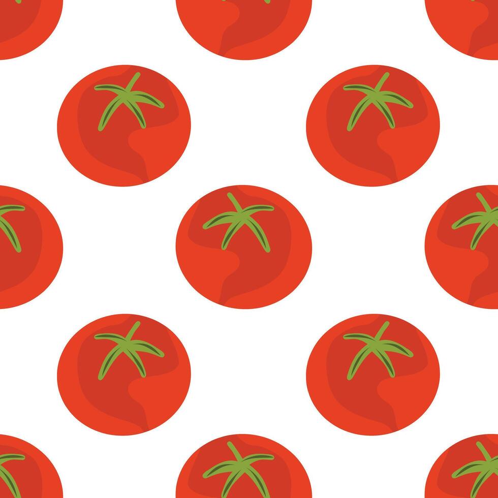 Tomatoes seamless pattern on a white background. Simple seamless pattern with vegetables vector