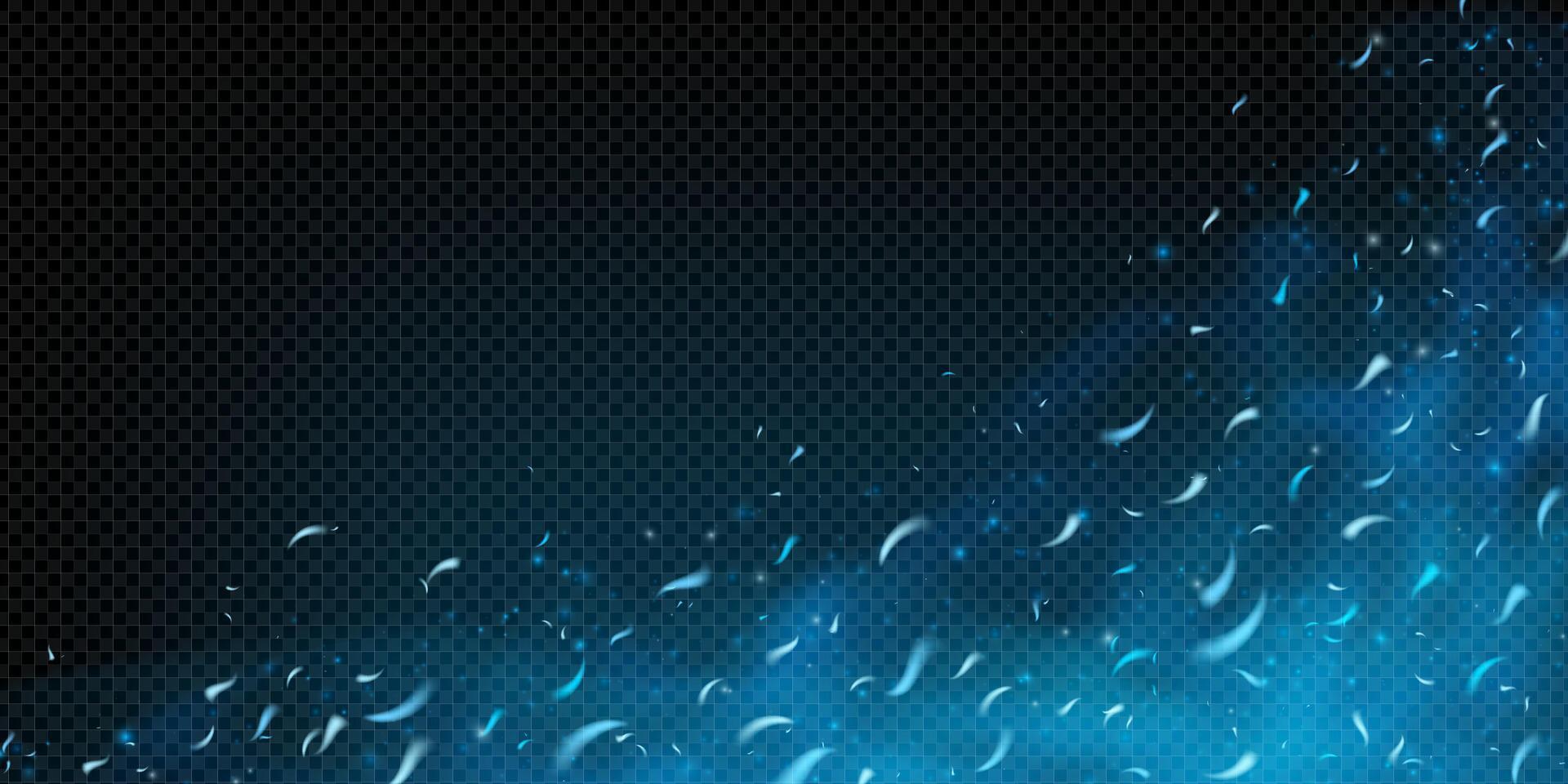 Blue fire with glowing sparks and flying embers on dark smoky background. Neon glow, icy particles and foggy texture add magical energy. Realistic 3D wallpaper with abstract fireworks effect. vector