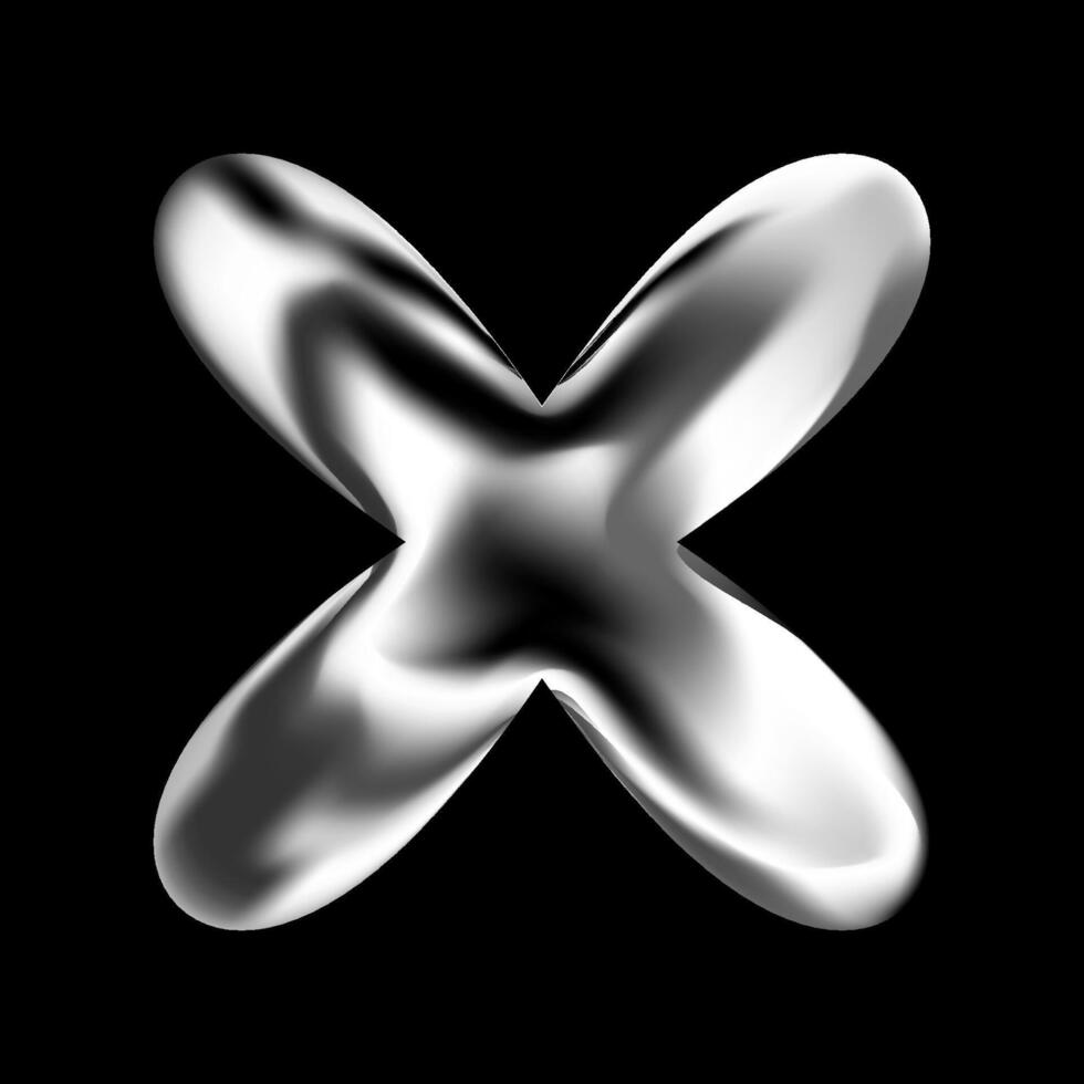 3D liquid abstract shape with chrome and holographic effect. Iridescent blob, splash or doodle in Y2K style. Floating geometric form with neon glow, gradient texture and fluid motion. vector