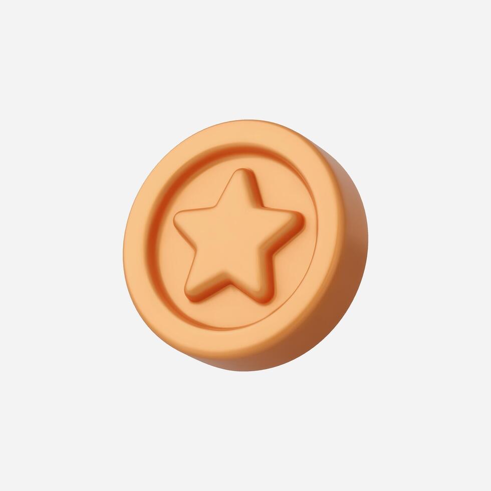Star-shaped orange coin vector