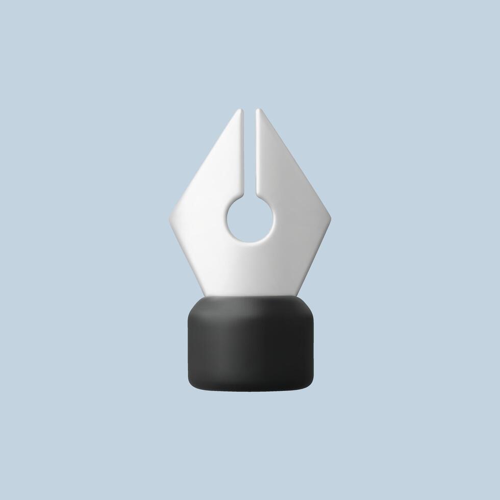 Fountain pen nib on a blue background vector
