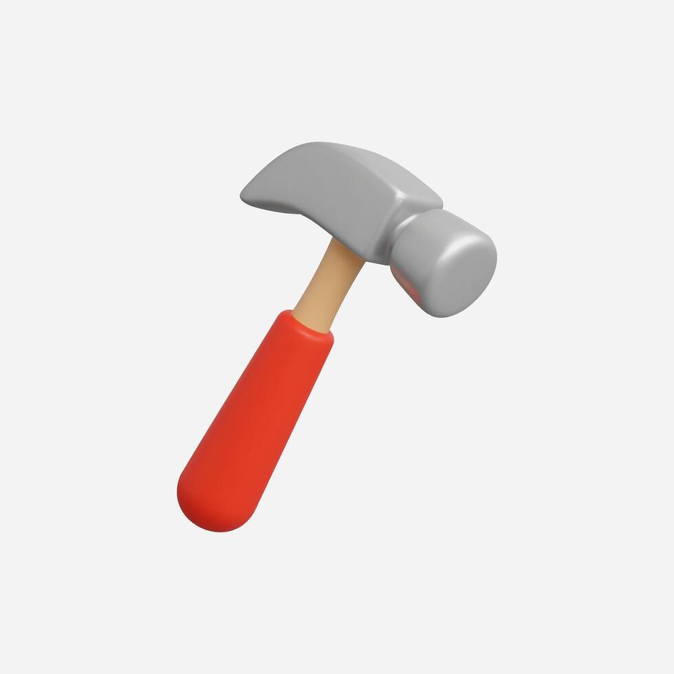 3D hammer illustration vector