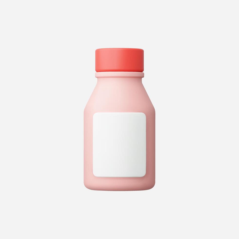Pink bottle with red lid vector