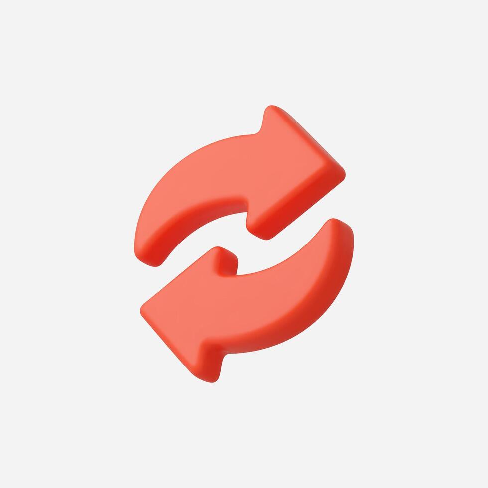 Red circular arrow icon for refresh vector