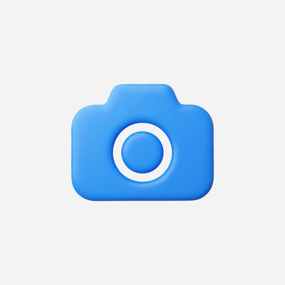 3d Realistic Blue Camera vector