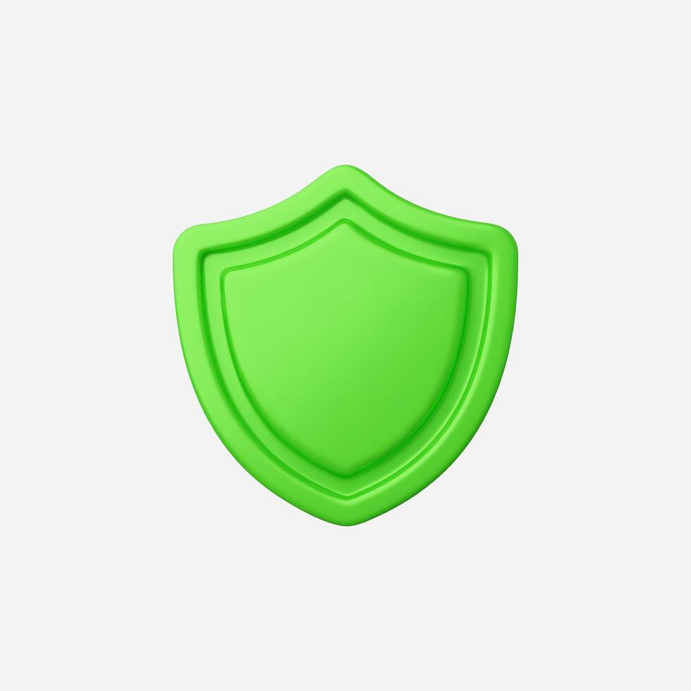 3d Realistic Shield Icon Illustration vector