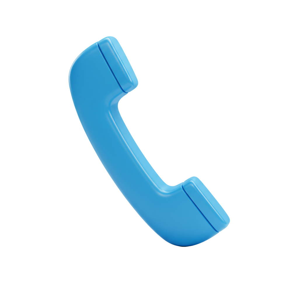 3D Render of a Light Blue Retro Telephone Handset Icon Communication Concept Contact Us Symbol png
