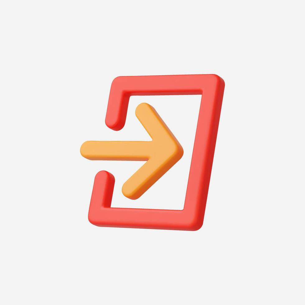 3d Realistic Login icon Illustration vector