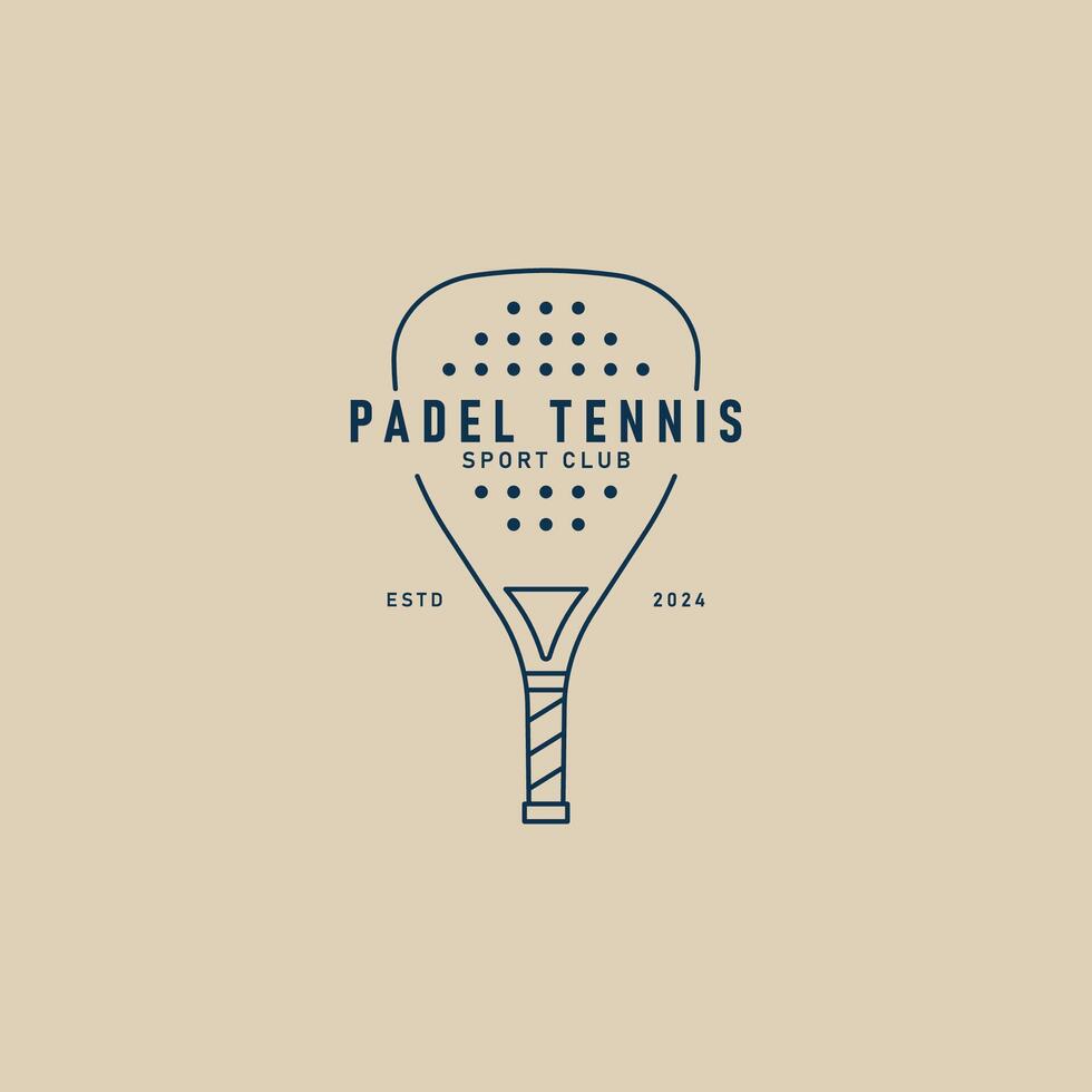 padel tennis logo line art, icon symbol illustration design minimalist vector