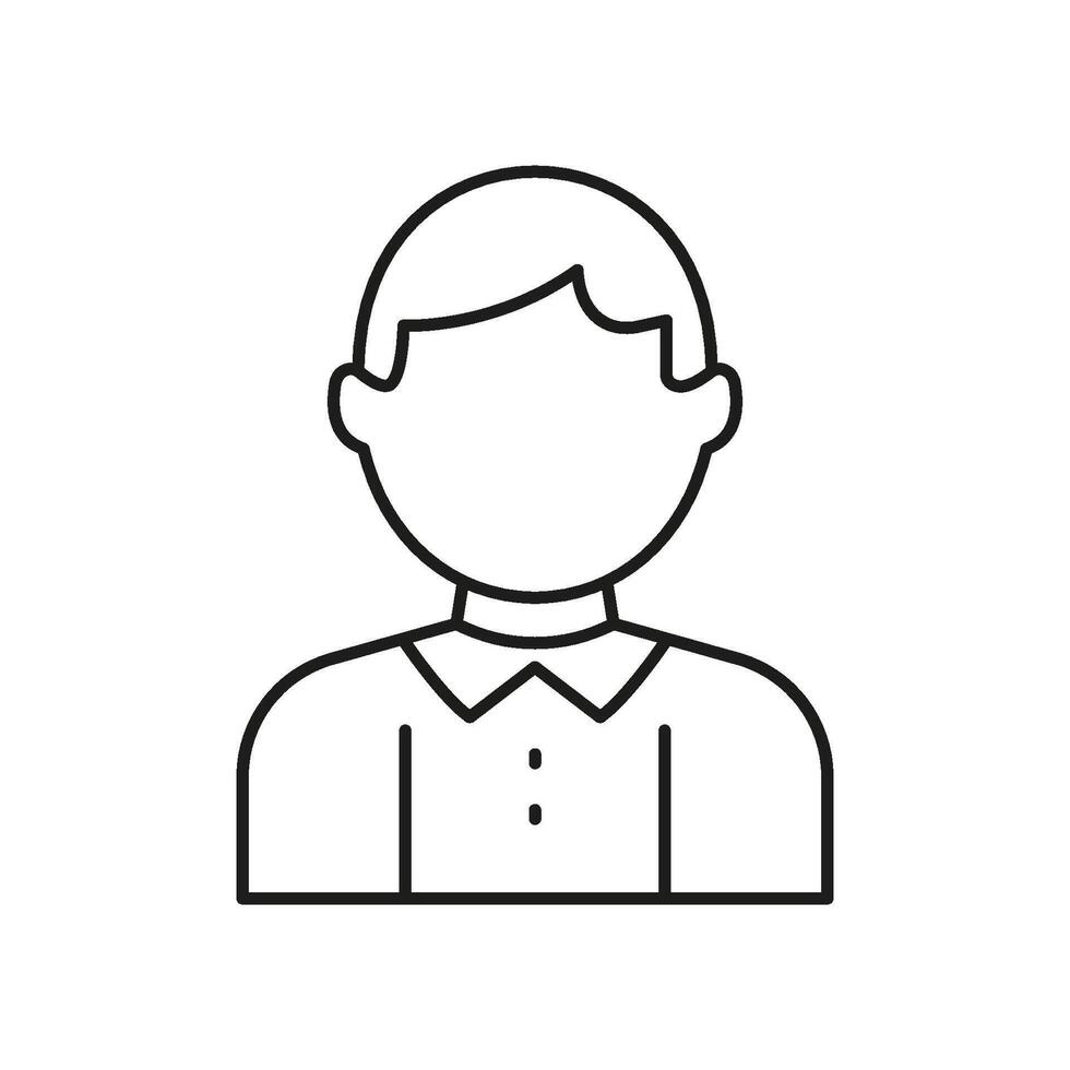 Male Avatar Line Icon. User Profile, Account Representation, And Identity Outline Symbol. Personal Information And Online Presence. Editable Stroke. Isolated Illustration vector