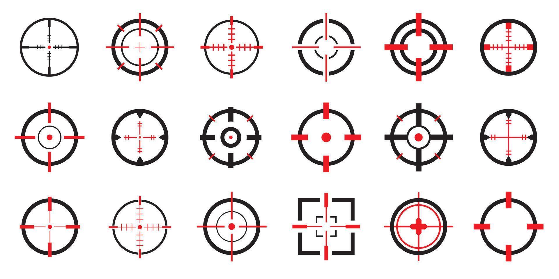 Crosshair icons set isolated. Crosshairs for games, web and app vector