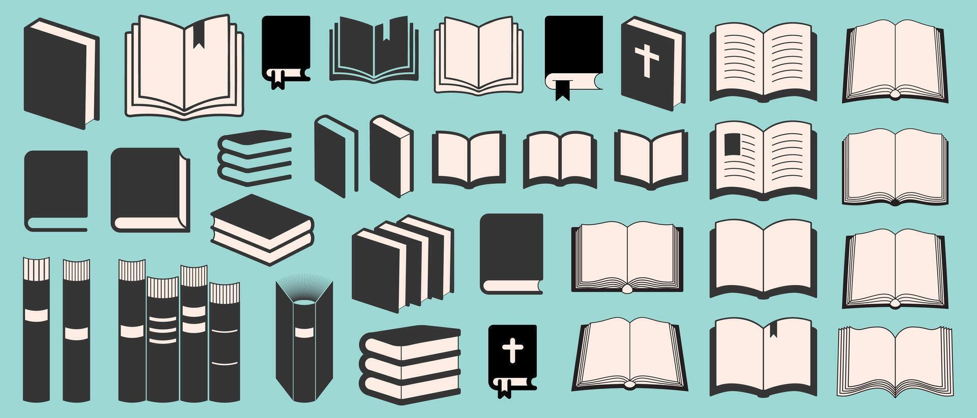 assorted book illustrations for design vector