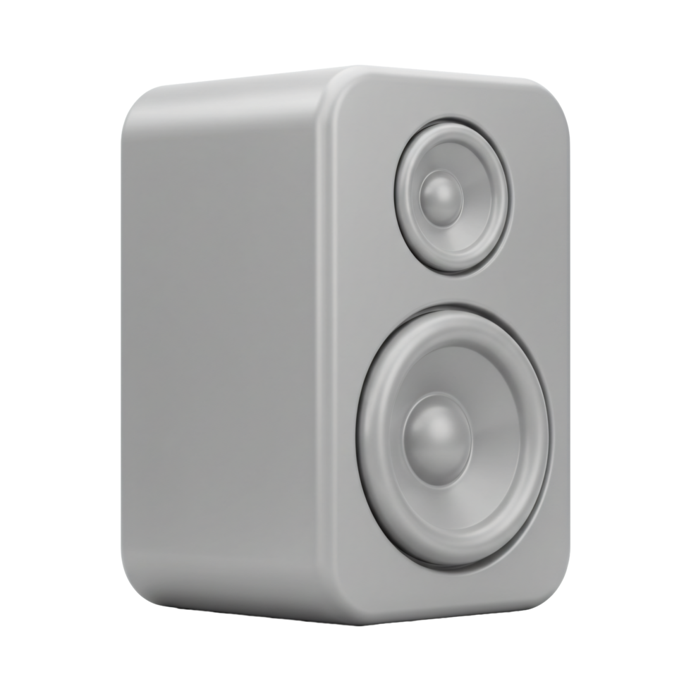Modern Grey Compact Stereo Speaker System High Fidelity Audio Two Way Design png