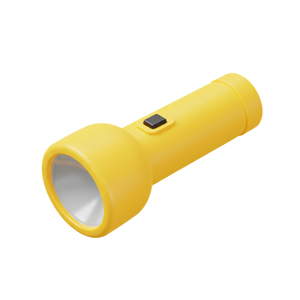 Bright Yellow Portable LED Flashlight Camping Light Handheld Torch Battery Powered png