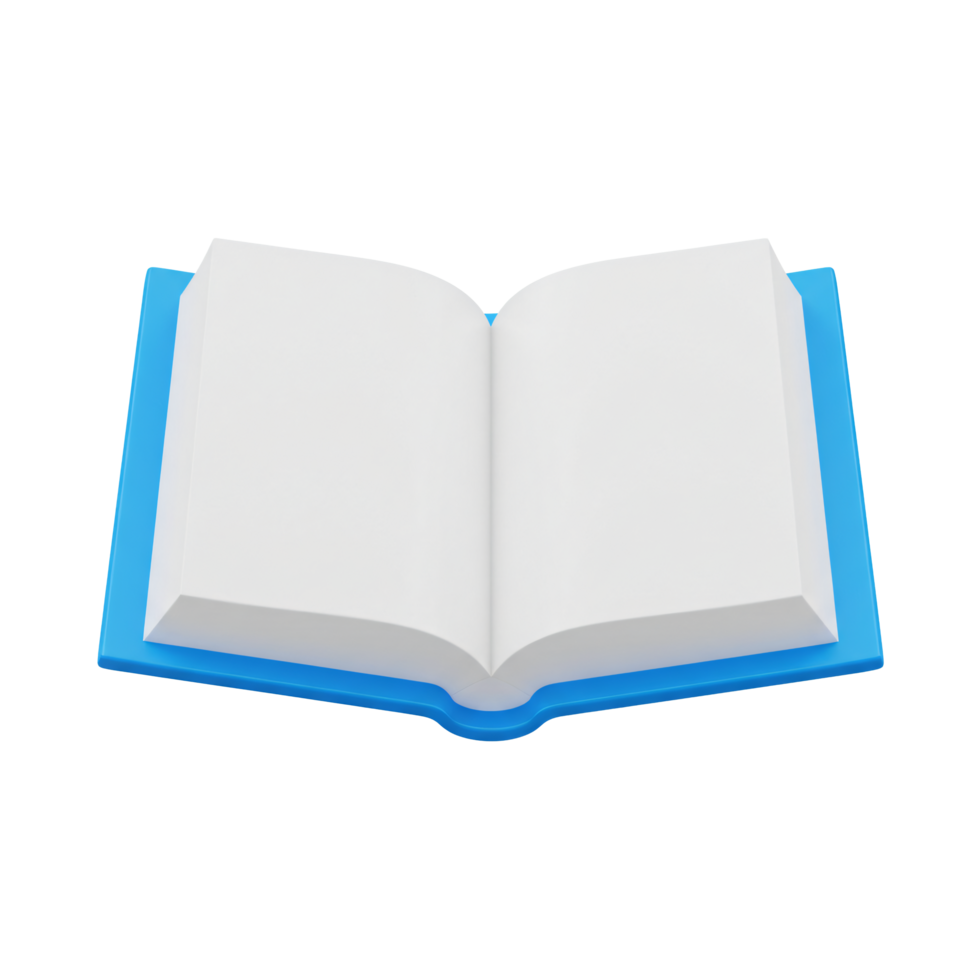 Open Blank Book with Light Blue Cover Ready for Text or Images Education Concept png