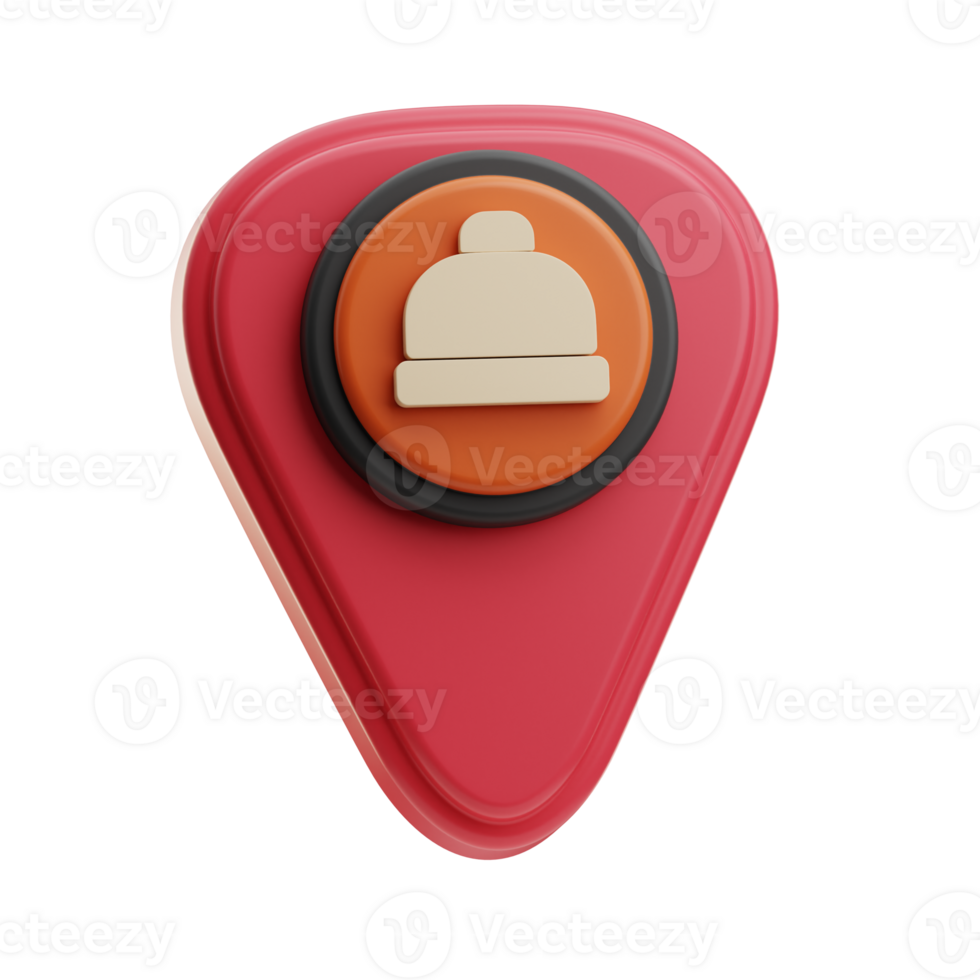Red GPS Location Marker with Bell Icon png
