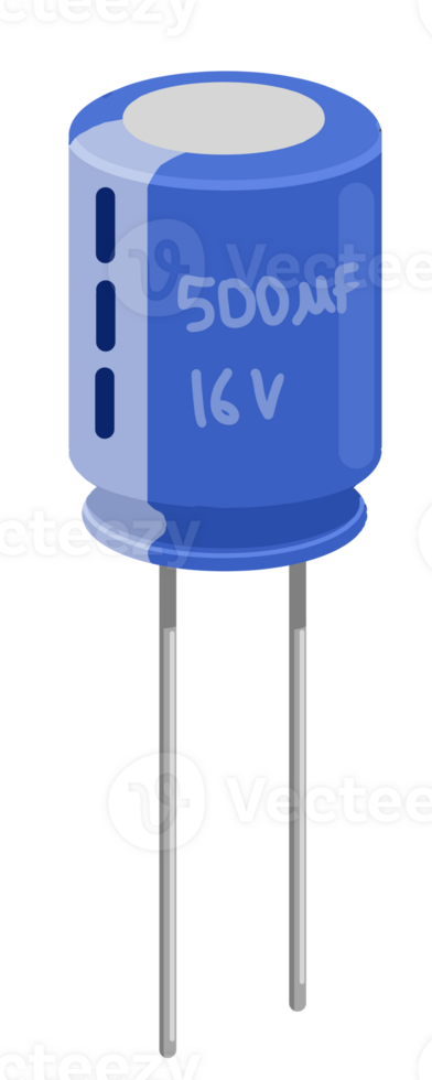 a blue capacitor with the words 50mf on it png