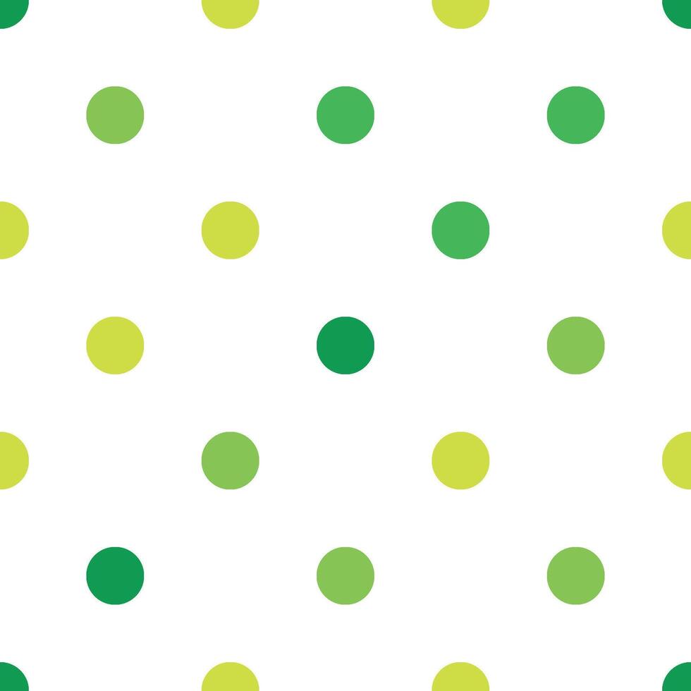 Seamless polka dot pattern in different colors. Green theme. Sipmle flat wallpaper vector