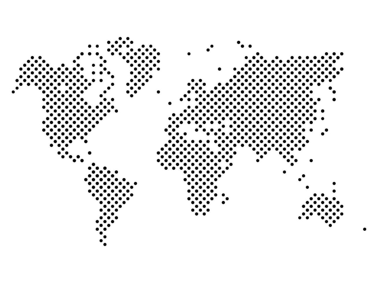 Dotted map of World. Halftone design. Simple flat illustration. vector