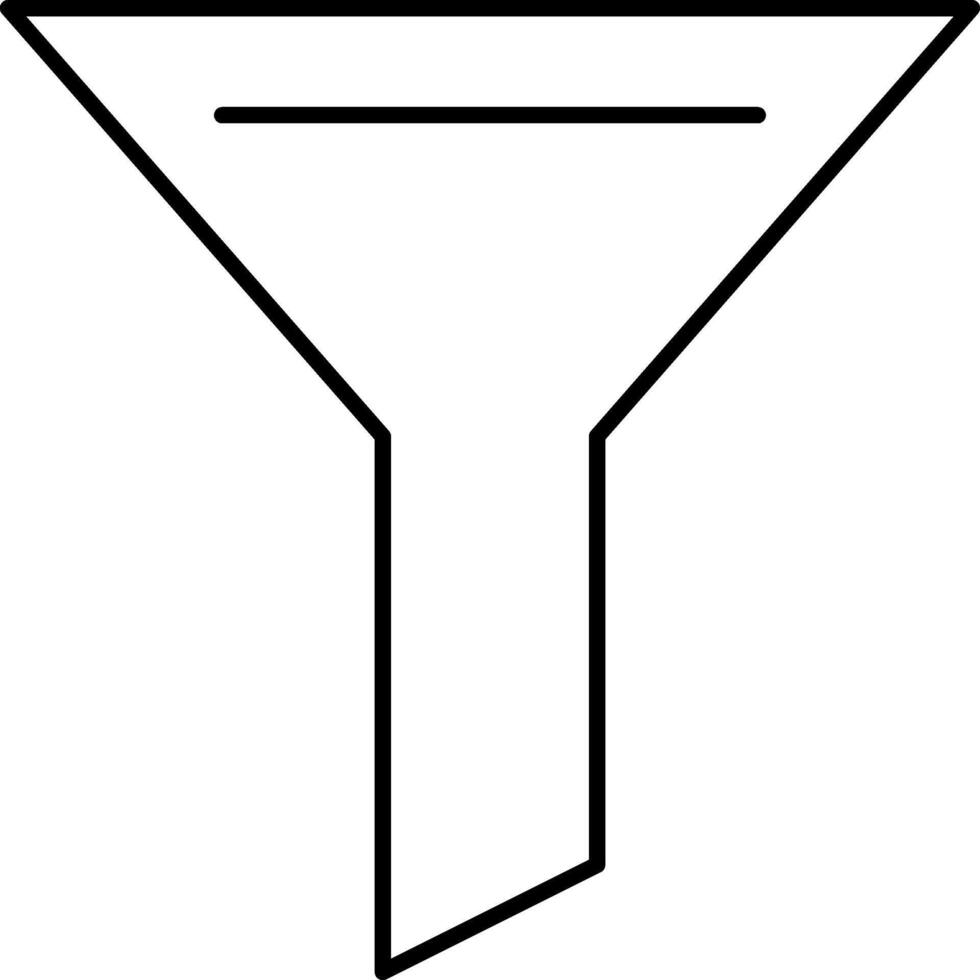 Funnel or filter - modern thin line icon. Simple black outline illustration. vector