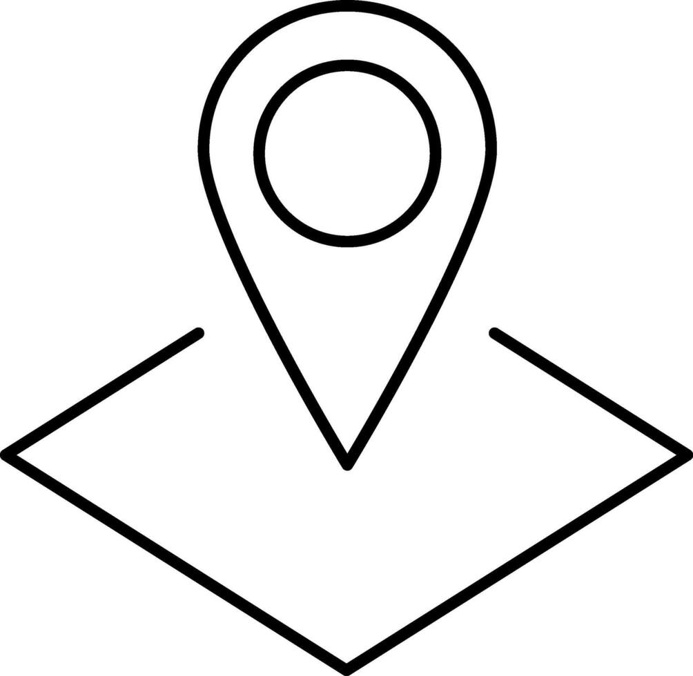 Map pin - symbol of GPS navigation, marked place on map or final destination. Modern thin line icon. Simple black outline illustration. vector