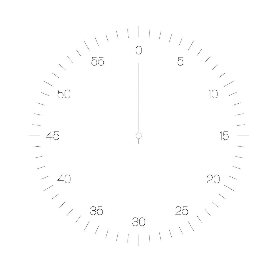 Analog sport stopwatch. Simple thin black line illustration. vector