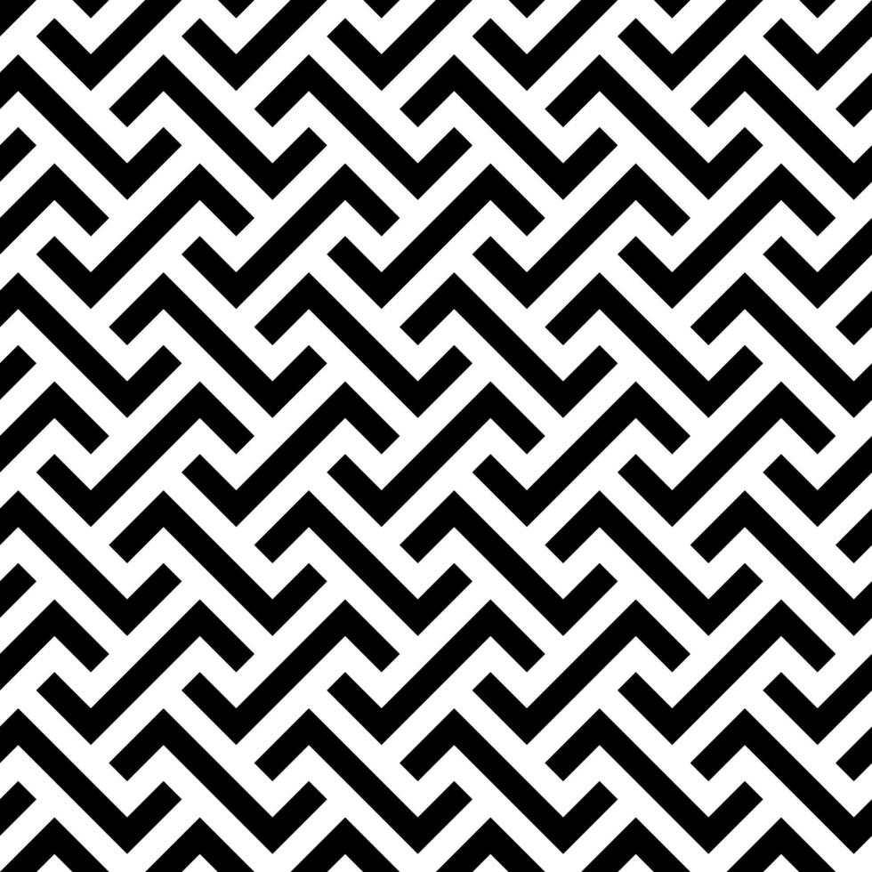 Abstract seamless pattern background. Maze of black geometric design elements isolated on white background. illustration. vector