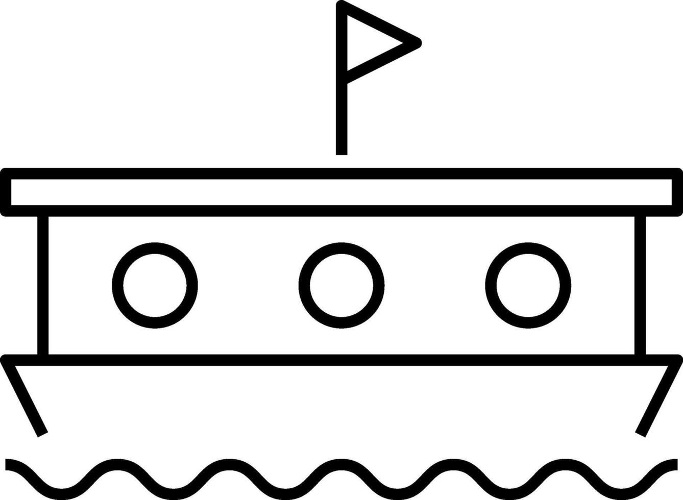 Houseboat home - modern thin line icon. Simple black outline illustration. vector