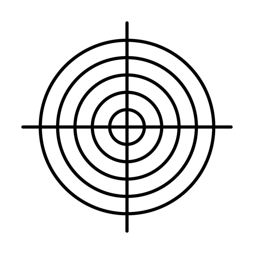 Black target. Hunting, shooting sport or achievement symbol vector