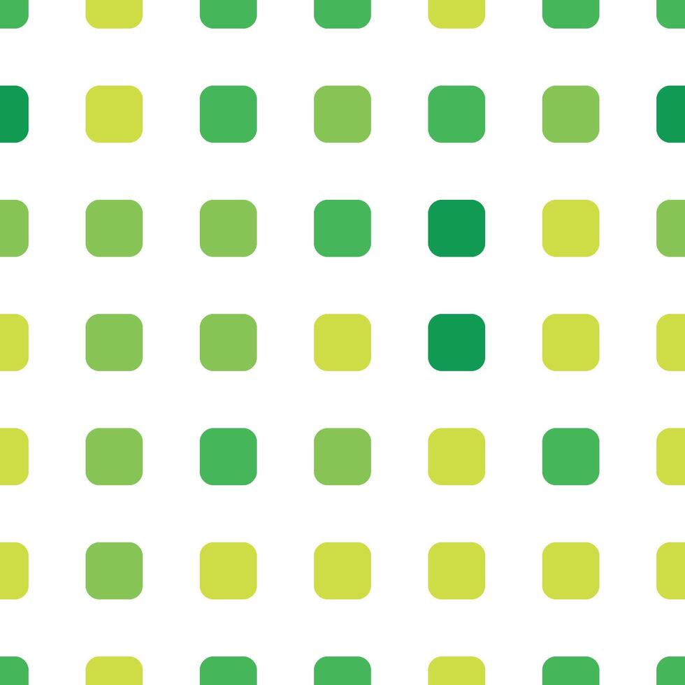 Seamless polka square pattern in different colors. Green theme. Sipmle flat wallpaper vector