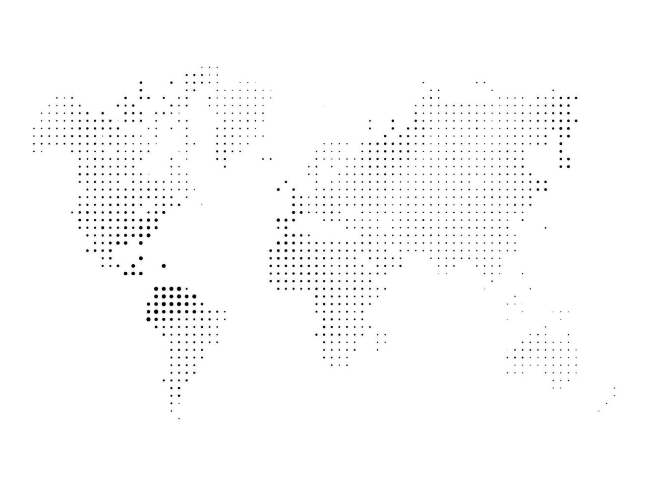 Dotted map of World. Halftone design. Simple flat illustration vector