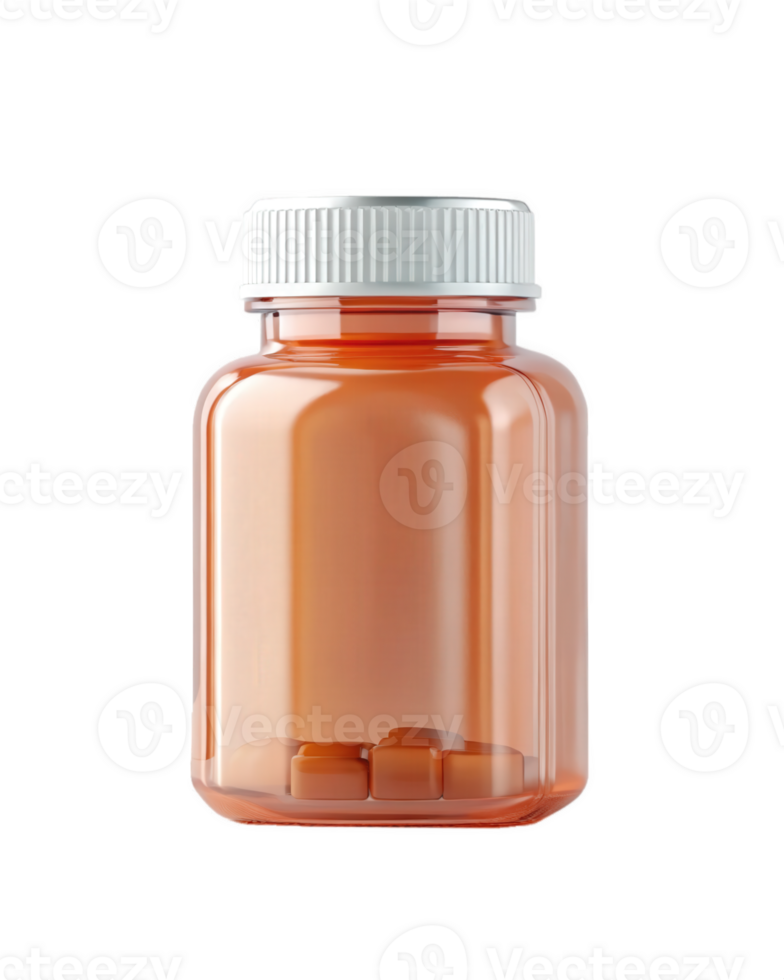 A small orange bottle with a white cap png