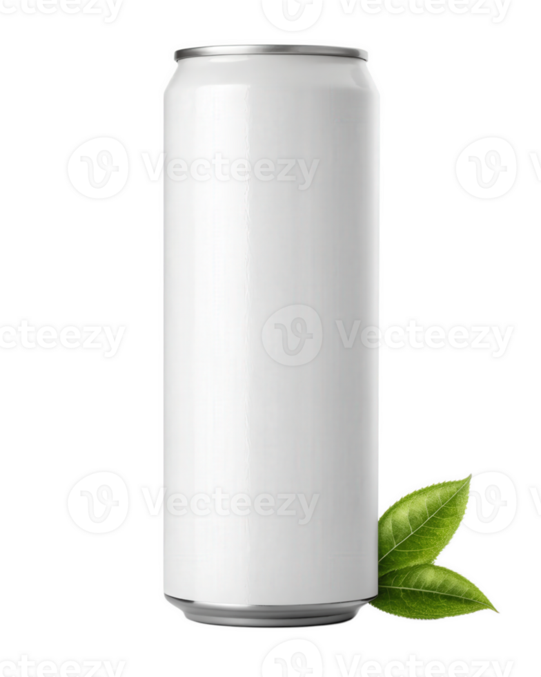 A can of soda with a leaf on top png