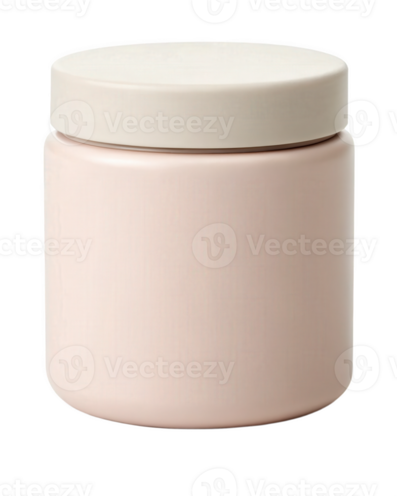 A pink jar with a white lid png