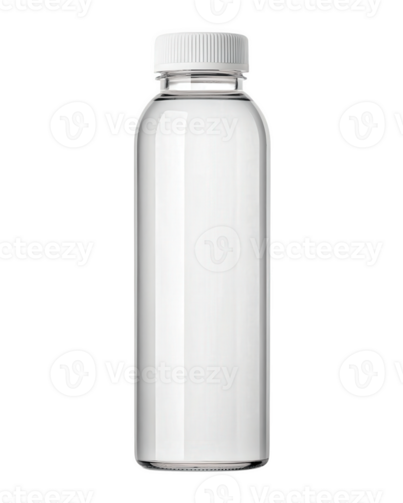 A clear plastic bottle with a white cap png