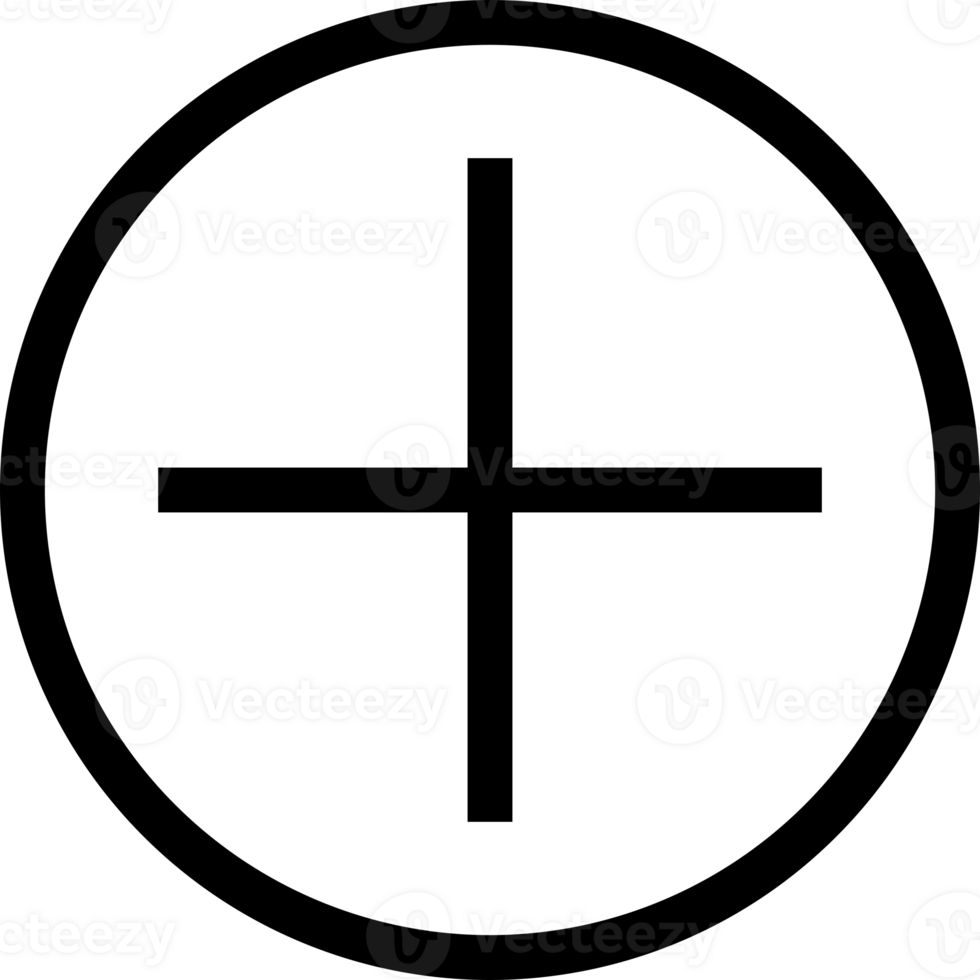 Black line cross plus png