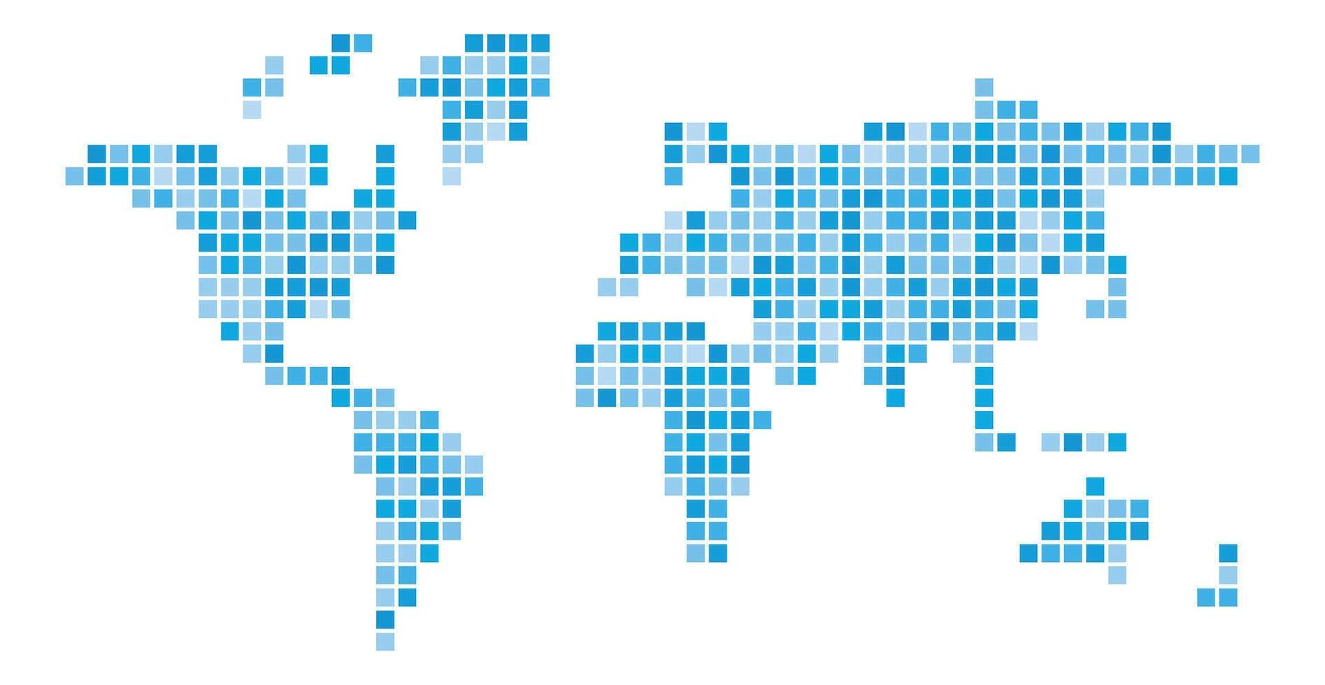 World map blue mosaic of small squares. illustration. vector
