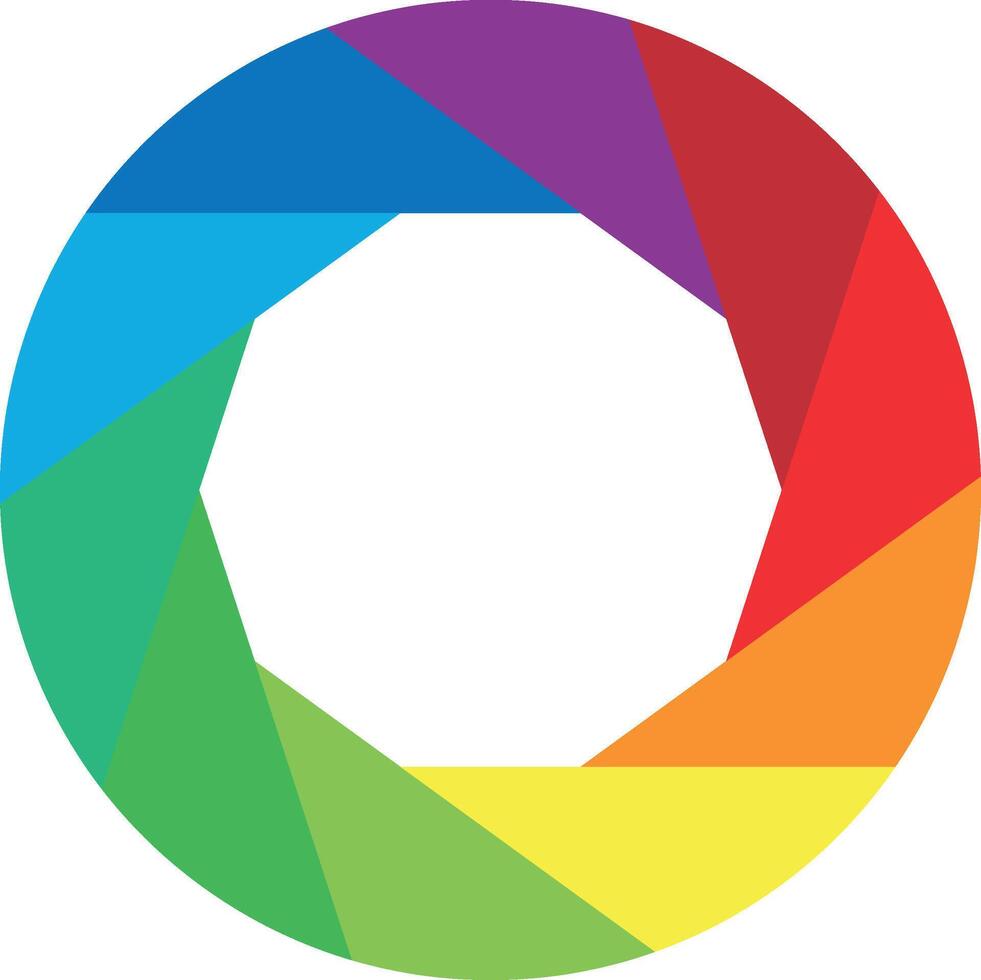 Colorful shutter icon. Photography or theme. Simple flat icon. vector