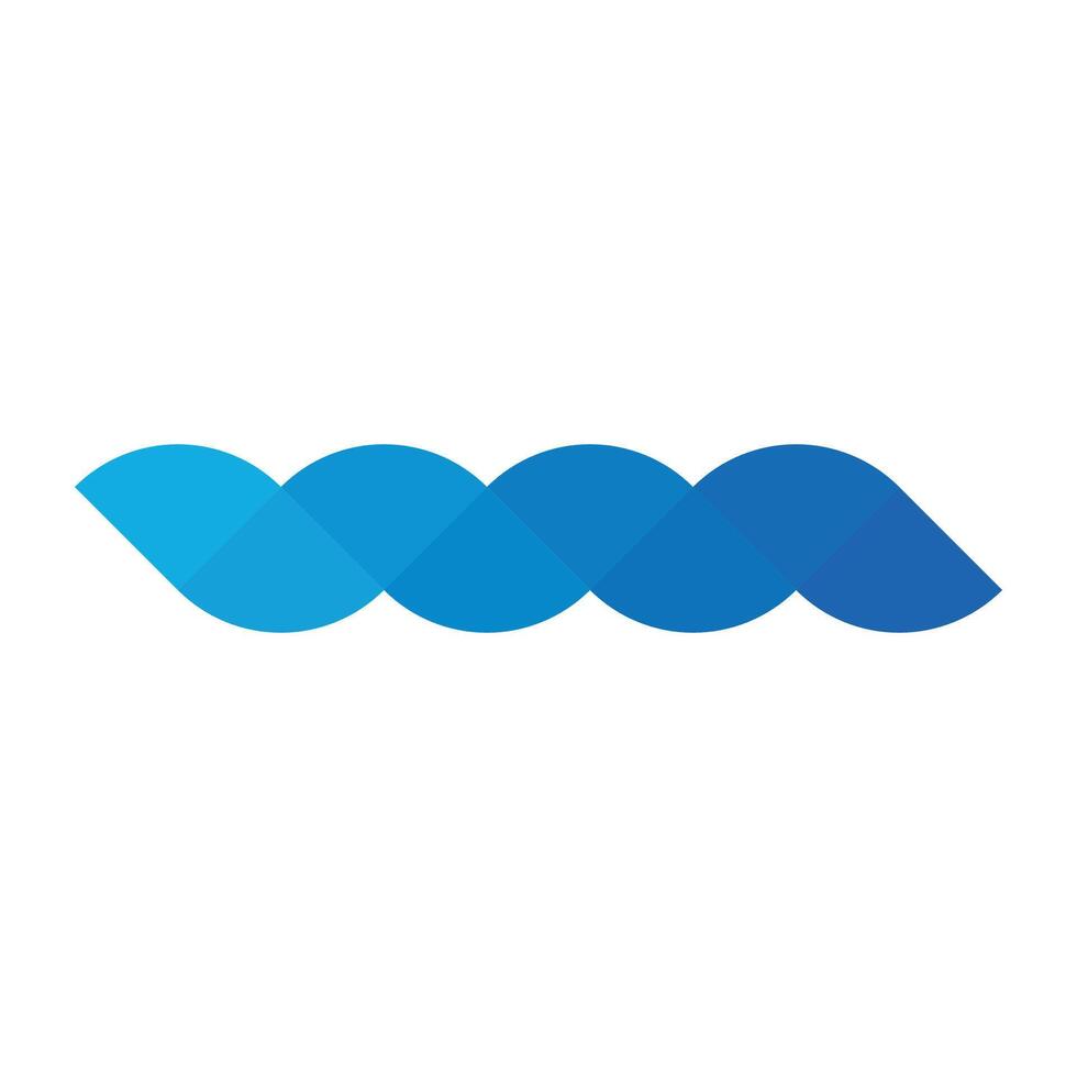Blue pixelized mosaic logo design element. Abstract wavy shape. Simple flat graphic symbol vector