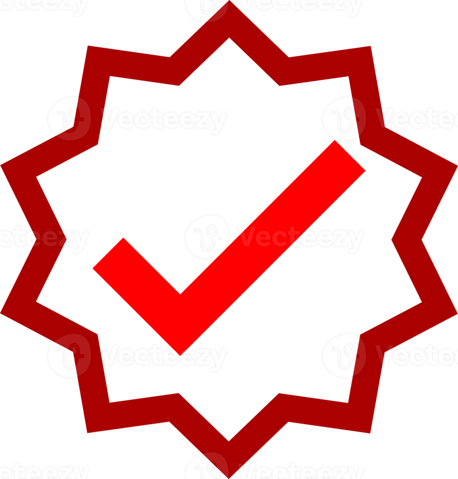 Red checkmark label png