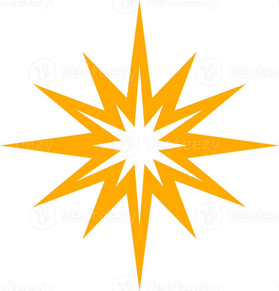 Yellow ray star png