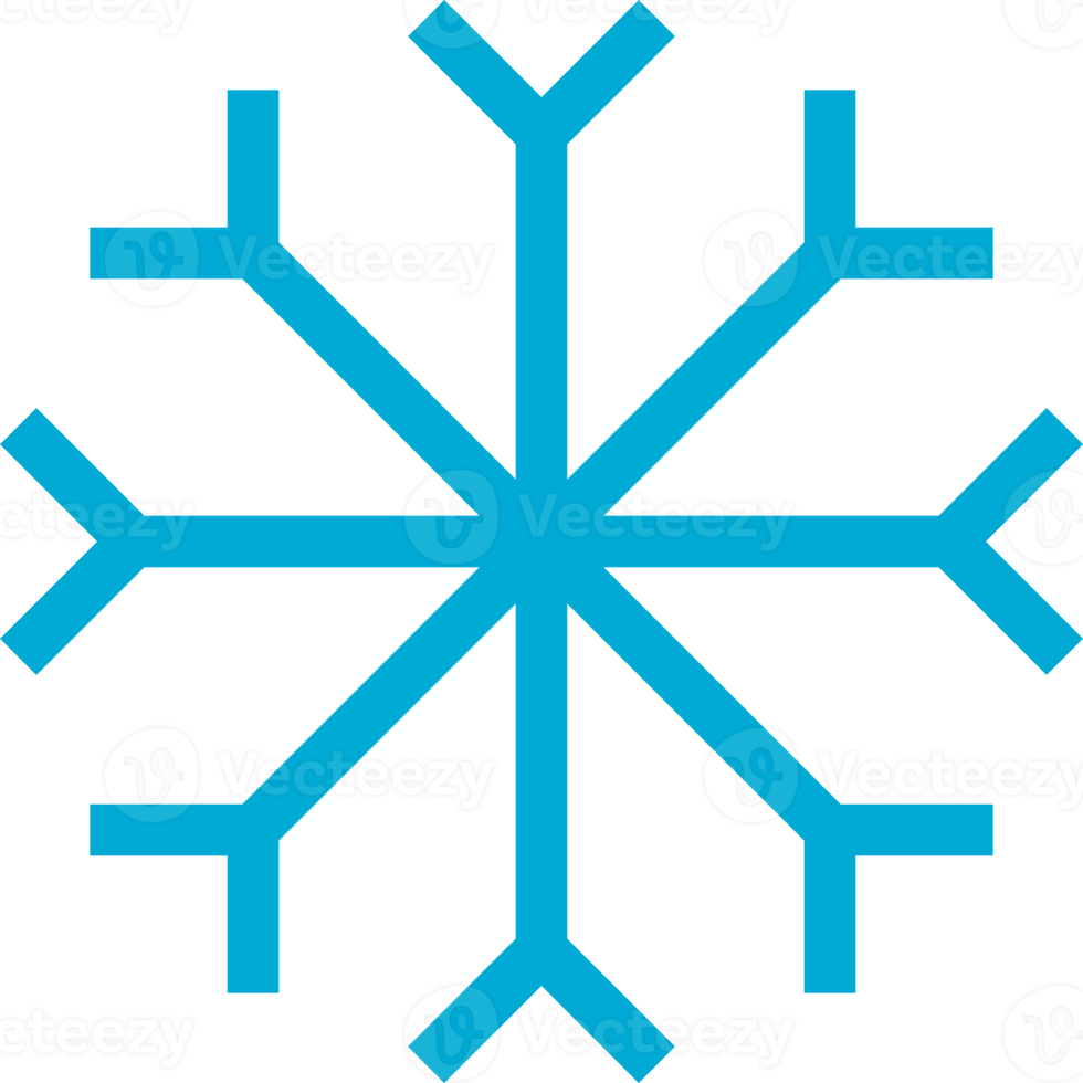 Blue line snowflake winter icon png