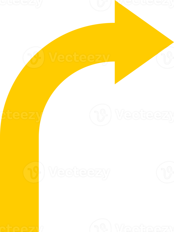 Yellow curve icon right arrow png