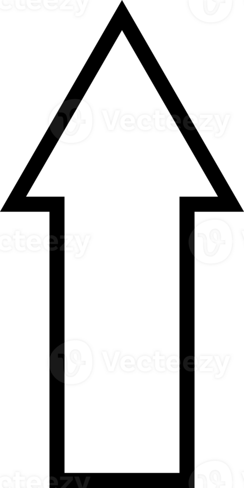 Black line arrow up png
